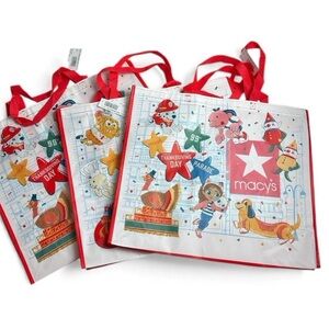 Macy's Festive 2025 Thanksgiving Parade Reusable Shopping Bag -set of 3